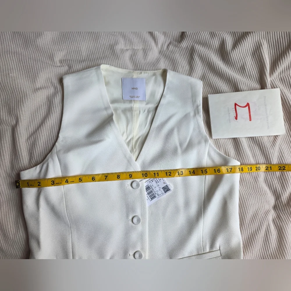 Mango suited Vest With Button off white BNWT - Picture 8 of 16